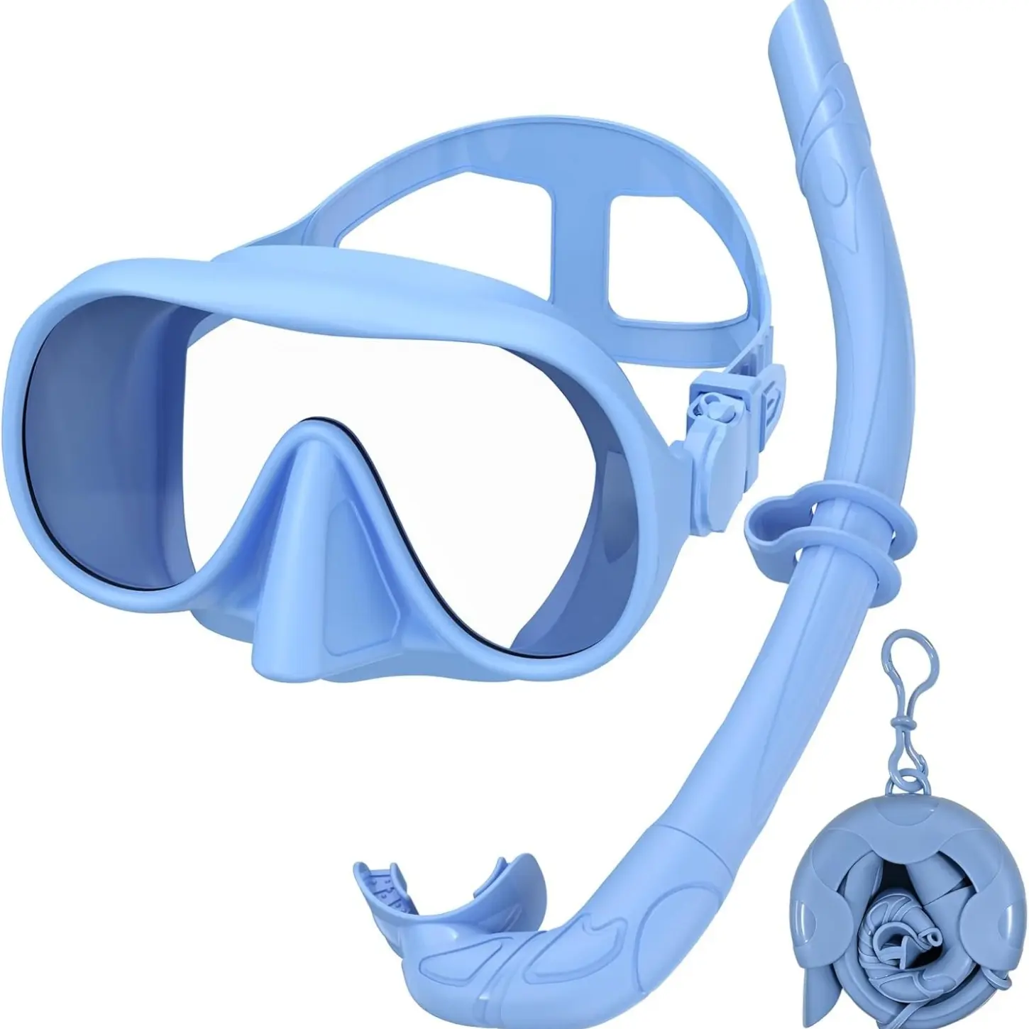 Snorkeling Gear for Adults, Snorkel Set Adult, Scuba Diving Mask, Panoramic View Anti-Leak Anti-Fog Dive Swimming Goggles Tempered Glass Panoramic Wide View Travel Portable Foldable, Scuba Mask and Snorkel