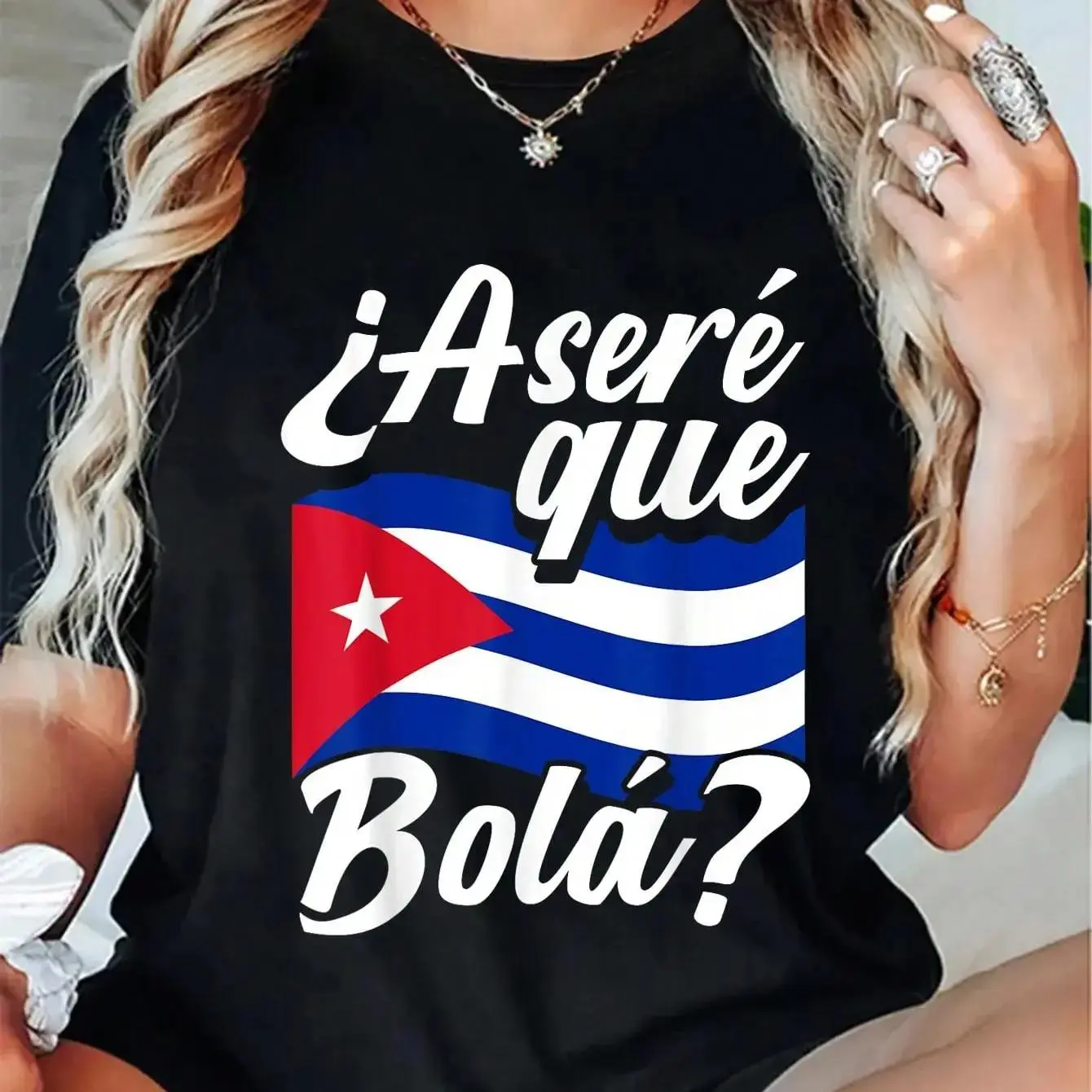 100% Cotton Casual Tshirt Asere Que Bola? Cuban Sayings Cuban Flag Cubano T-Shirt