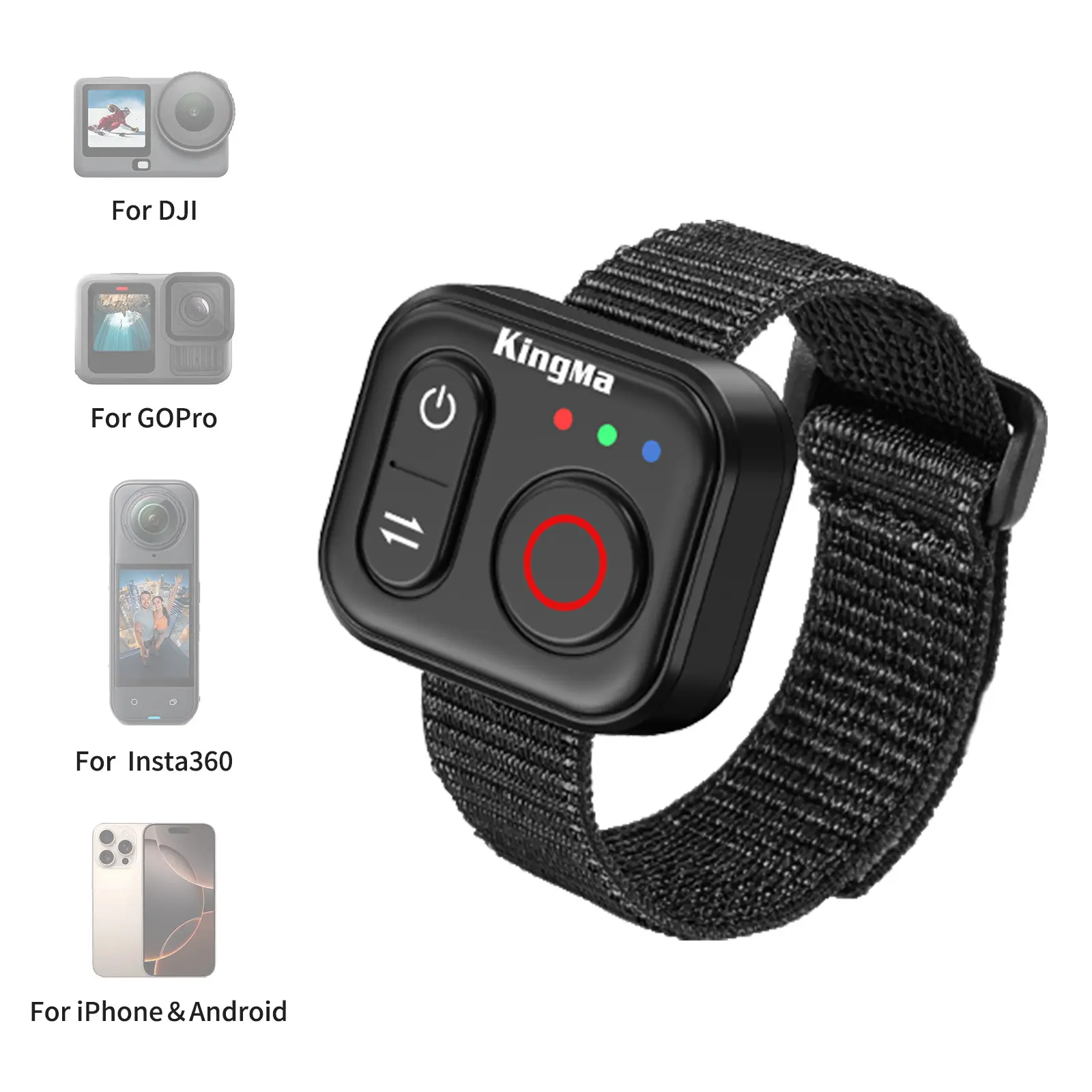 Bluetooth Remote Control for Action Camera - Compatible with GoPro Hero 8/9/10/11/12/13, Insta360 X2/X3/X4/X5(Not for X6)/GO 3/3S/ACE/ACE Pro 1/2, DJI Action 4/5 Pro/6/Osmo 360, Xtra Muse – Wireless Wrist Remote Control, iOS & Android tiktokshopbacktoscho