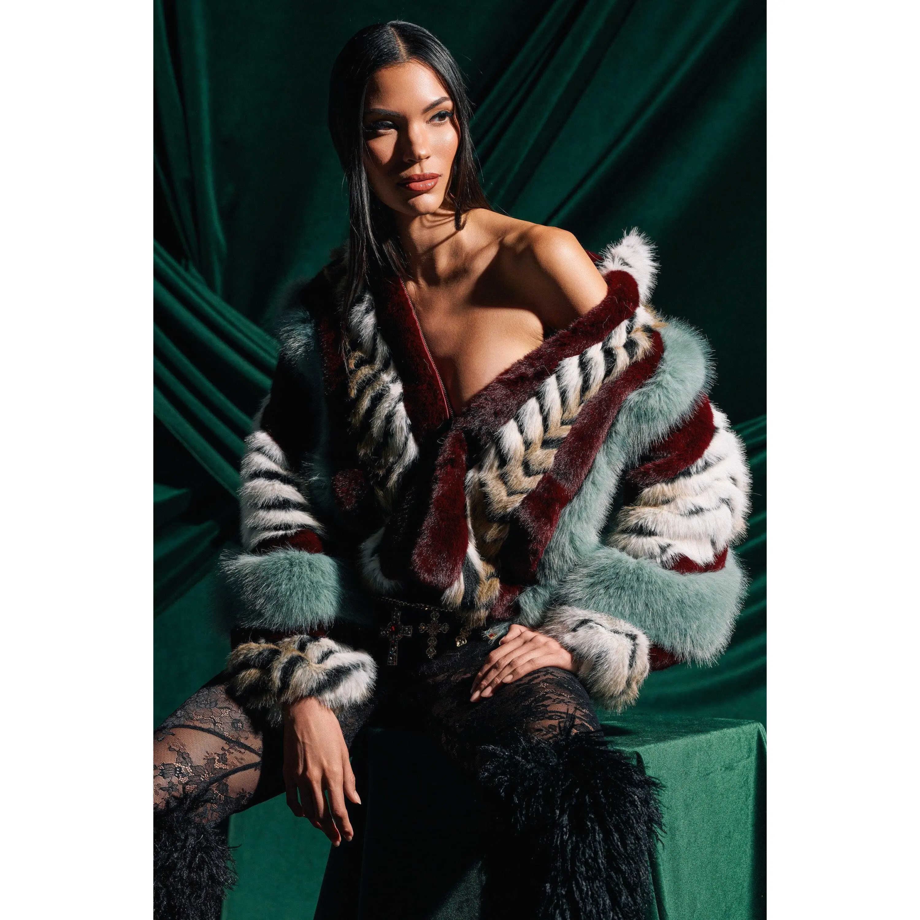 HAVE IT ALL PANELED FUR COAT