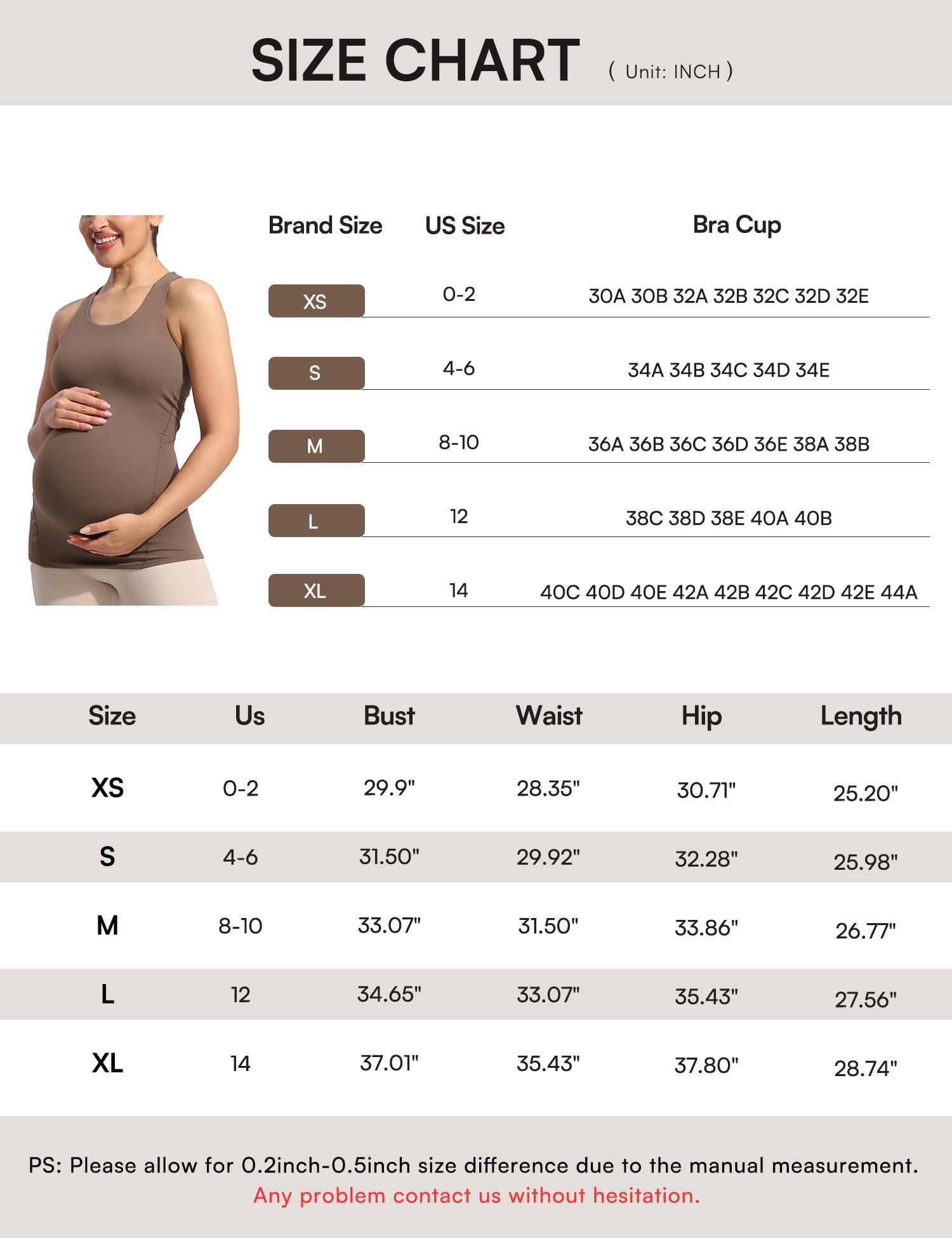 POSHDIVAH Women's Maternity Tank Tops with Built in Bra Padded Sleeveless Pregnancy Yoga Tee Workout Shirt Clothes