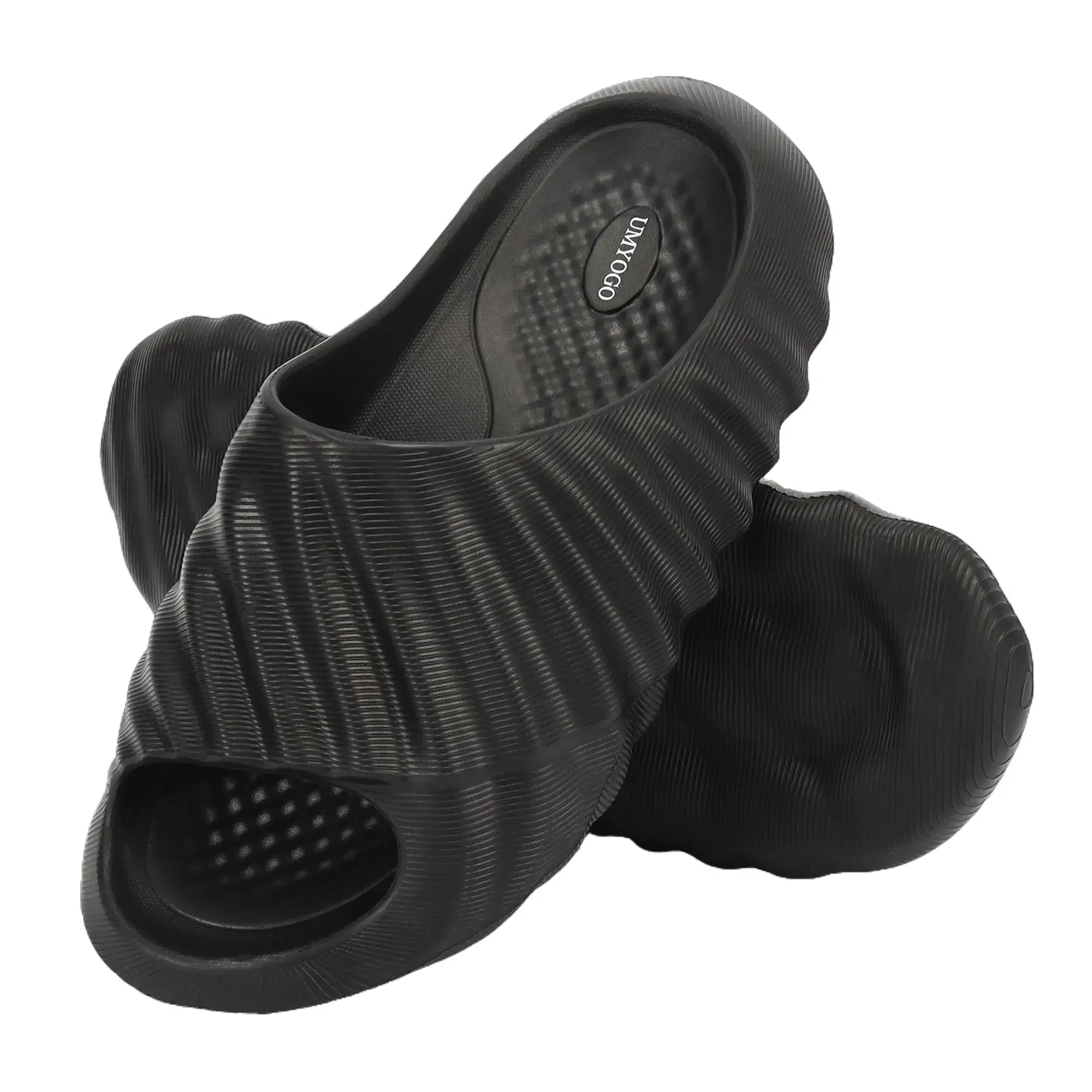 Men’s Cloud Slides, Thick Sole Recovery Sandals with Shock Footbed, Non-Slip Comfortable Slides for Gym, Shower, Beach, Indoor Outdoor Footwear Walking Shoes Boy