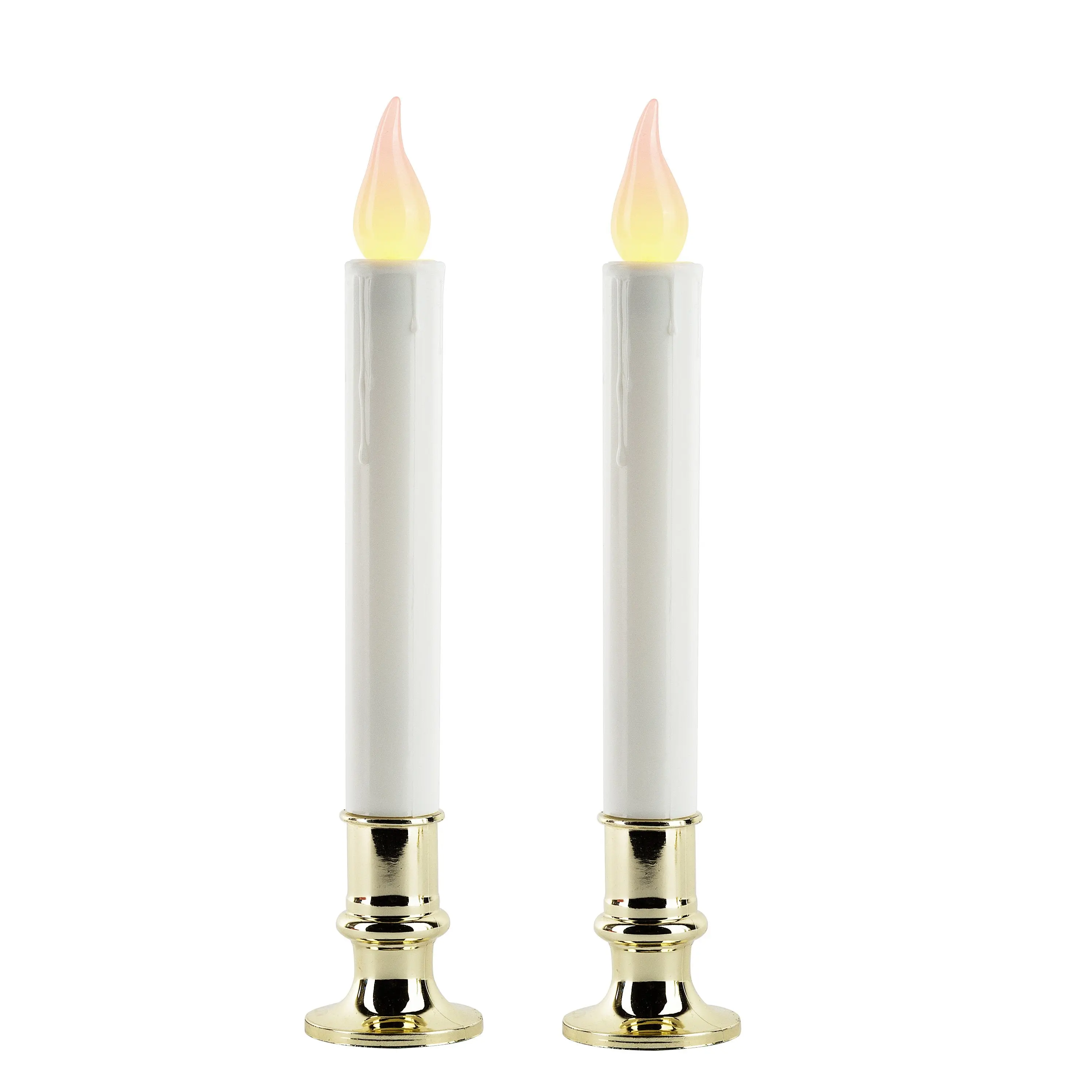 Tupkee Flickering LED Window Candles – Set of 2 Battery-Operated Flameless Christmas Candles with Flickering Flame & Timer for Holiday Window & Home Decoration