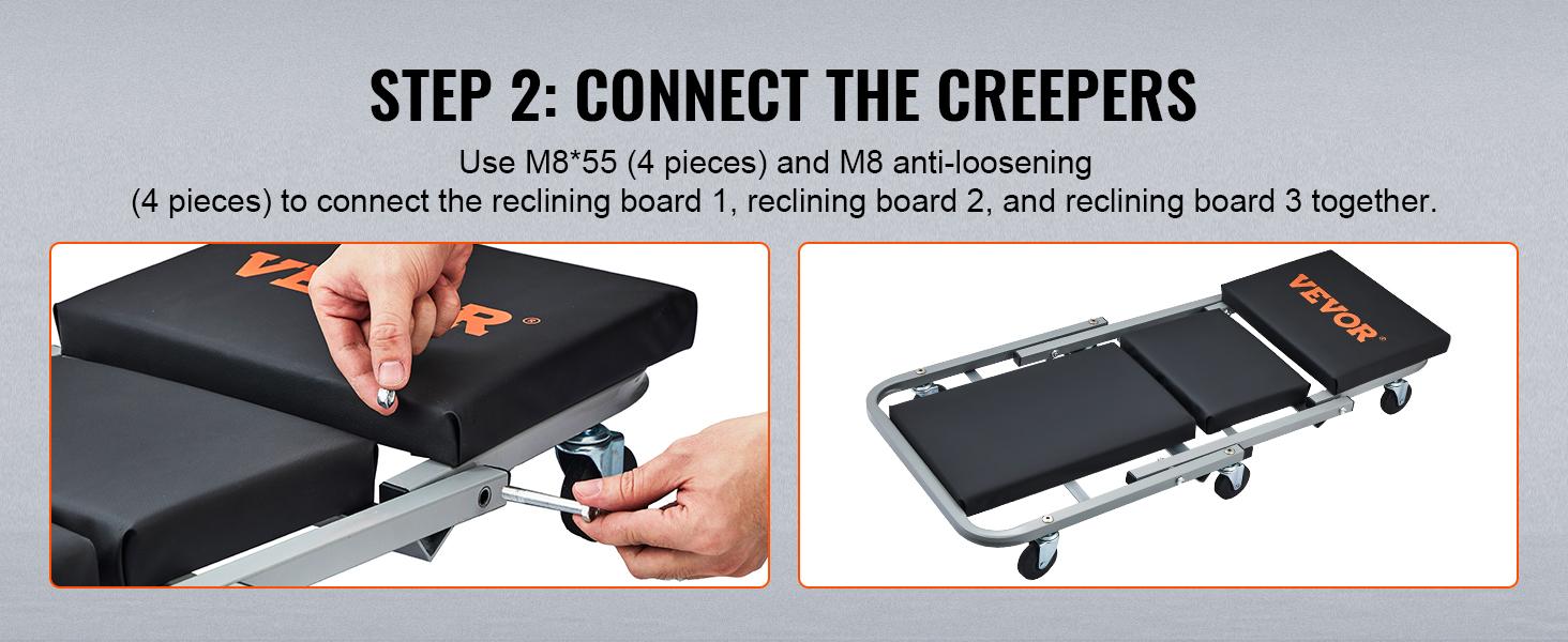 VEVOR Z Creeper Seat Rolling Chair, Adjustable Chair, Various specifications, Auto Mechanics Shop Garage Work Stool, Creeper Seat