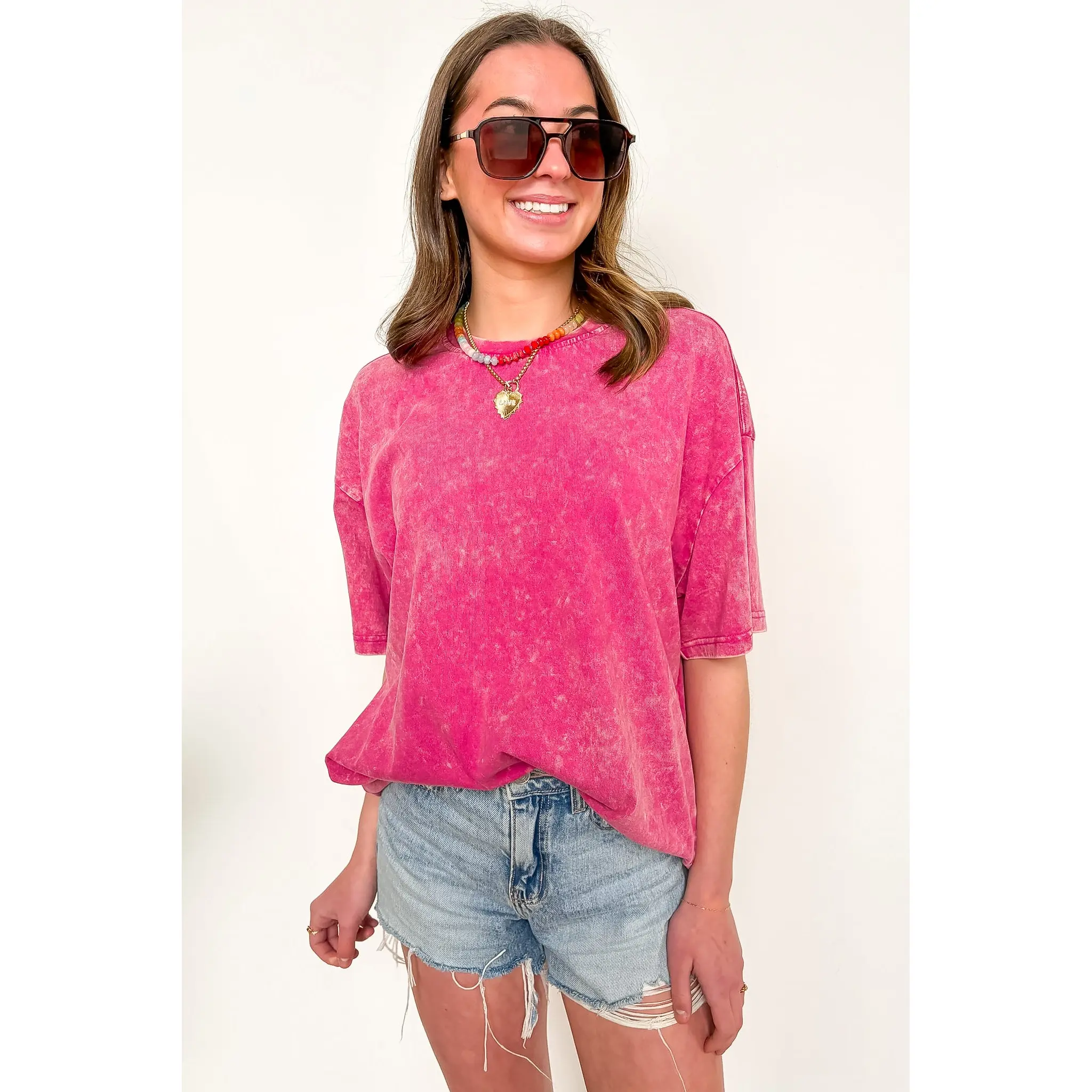 Blank Space Acid Wash Oversized Tee - BACK IN STOCK