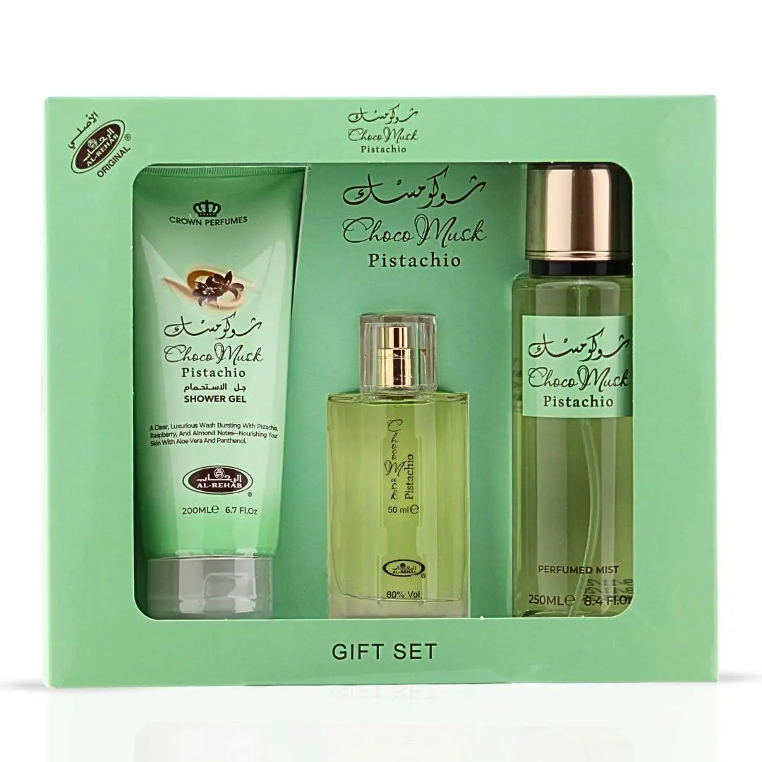 Choco Musk Pistachio 3-Piece Perfume Gift Set by Al Rehab (Gift Set)