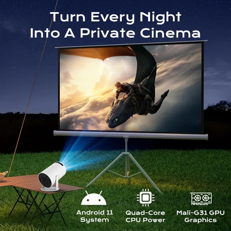 HY300Pro+ Mini Projector with 8K Decode 290ANSI Lumens Auto Keystone Correction Dual-Band WiFi6 & Bluetooth5.4 Android 14 1280x720P for Home Cinema Portable Movie Theater Gift - Audio 4K/1080P Support