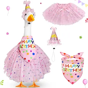 Back to School Birthday Porch Goose Outfit for 23inch Plastic Cement Classroom Goose, Porch Goose Costume Lawn Goose Clothes for Preschool Kindergarten Teachers Gifts