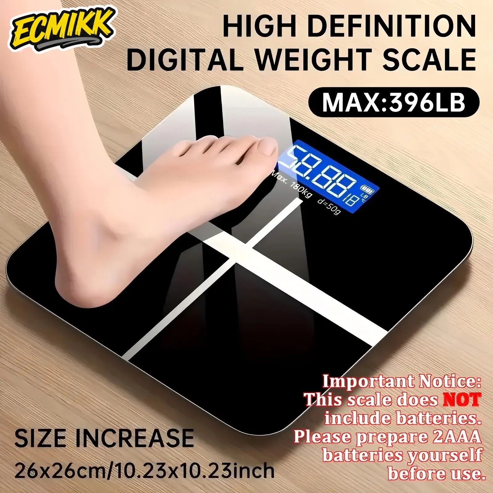 Weight Scale Electronic Scale, 396 Pound Digital Bathroom Scale, High-precision Weight Scale with LCD High-definition Display Screen And Temperature Display (switchable Between KG And Pounds), Ultra Wide Platform, High-precision Electronic Weighing Summer