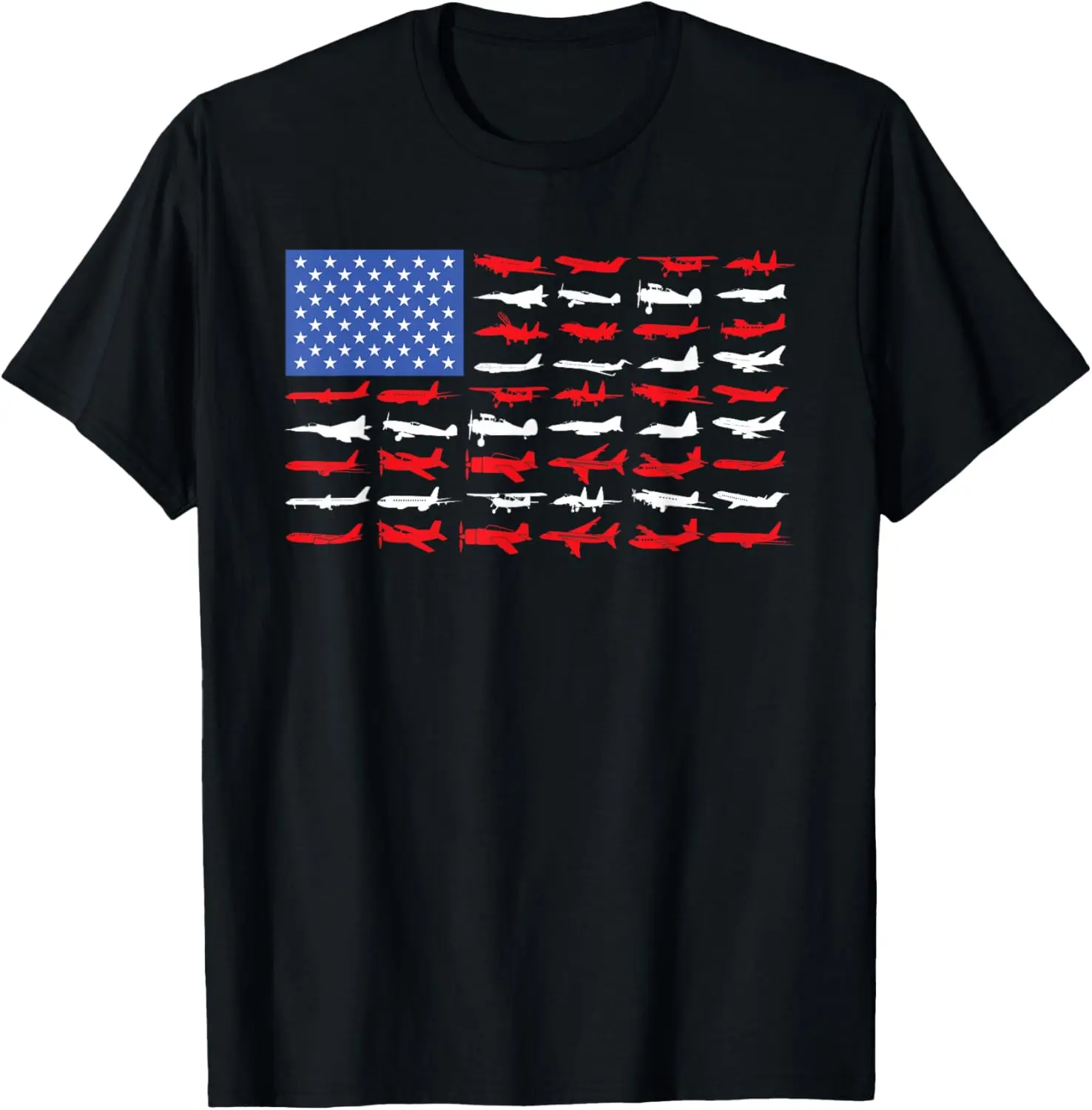 Pilot Airplane American Flag Plane Aviation Short Sleeve T-Shirt Pure Cotton Graphic Tees Menswear Top: Gifts for Men & Women
