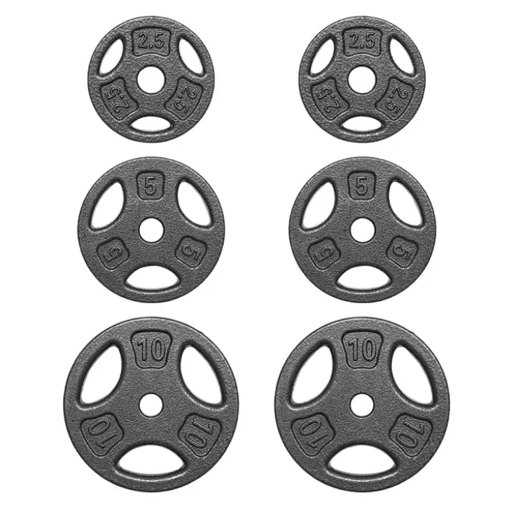 Athletic Works 35LB Cast Iron Weight Plate Set, Two 2.5/5/10LB Plates, 1-inch Hole for Standard Bar