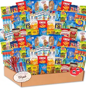 Snack Box Variety Pack (120 Count) - Bulk Snacks Variety Pack for Adults, Kids and Teens with Chips, Cookies & Bars - Valentines Care Package College, Office, Birthdays & Movie Nights
