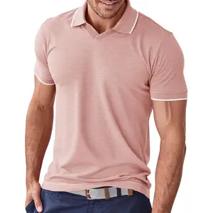 Runcati Mens Knit Polo Shirts Short Sleeve Classic Golf T Shirts Casual Vintage Old Money Tops