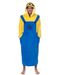Minions Costume Adult Fleece Oversized Blanket Hoodie Sleeper Pullover Pajama Loungewear