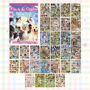 Playful Paws Sticker Book – 800+ Unique Cat & Dog Stickers on 30 Sheets Easy-Peel Designs for Journaling Scrapbooking DIY Crafts & Pet Lovers Gifts