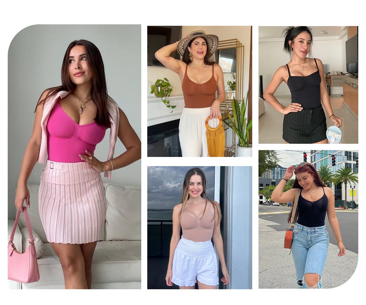 FeelinGirl #Livestream 2-Piece Viral Bodysuit Seamless Jumpsuit Comfort Slimming Womenswear Set