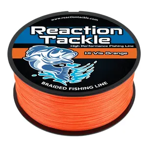 Reaction Tackle Hi Vis Orange X4 & X8 Strand Braided Fishing Line