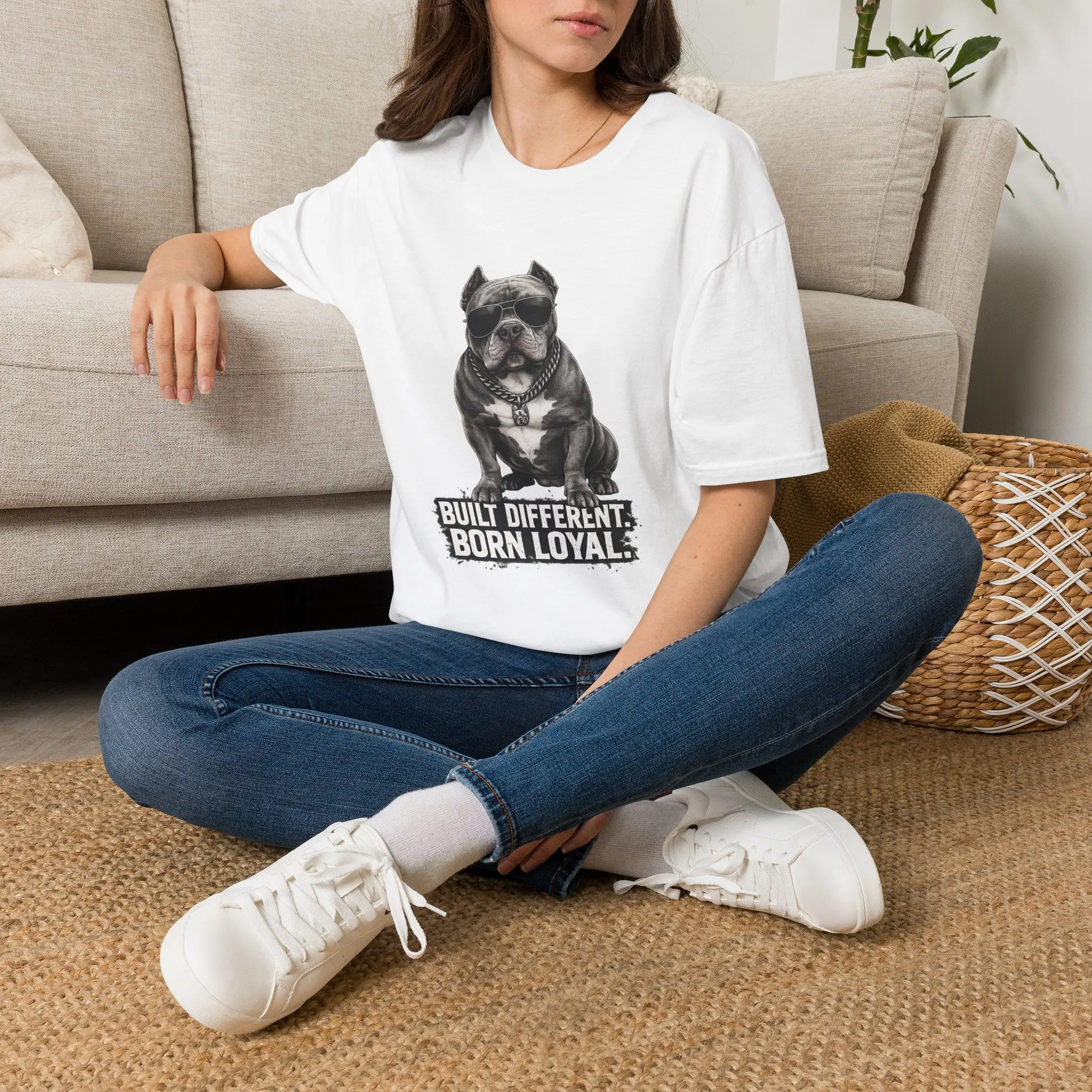 Built Different Born Loyal American Bully dog T-Shirt | American Bully Graphic Tee Breathable Chunky