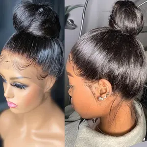 MYLOCKME Full 360 Transparent Lace Frontal Human Hair Wigs PrePlucked For Women Vietnamese Bone Straight HD Transparent Lace Front Human Hair Wig