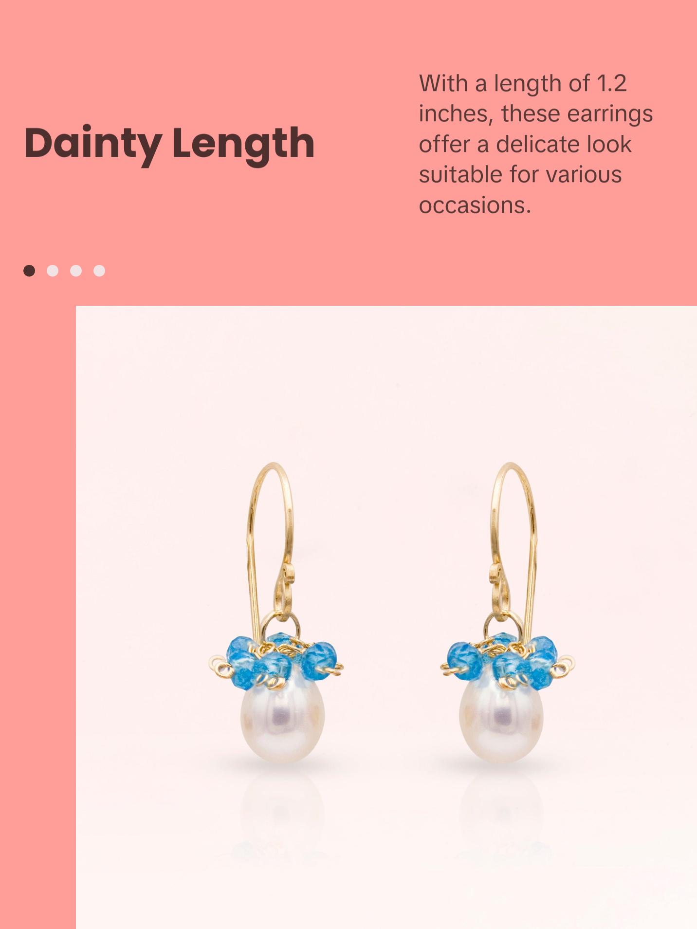 Pearl Earrings with Gemstone Cluster