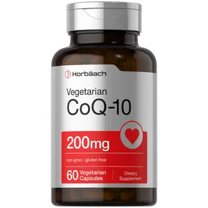 Horbäach CoQ10 200mg | with Black Pepper Extract | 60 Capsules | Vegetarian, Non-GMO, Gluten Free Supplement