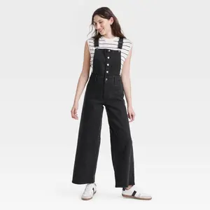 Women's Denim Sailor Overalls - Universal Thread Black 2