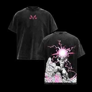 Majin Buu DBZ Vintage Washed Oversized T-Shirt – Anime Graphic Tee, Retro Anime Streetwear, Heavyweight Cotton Top for Fans Dragon Ball anime merchandise