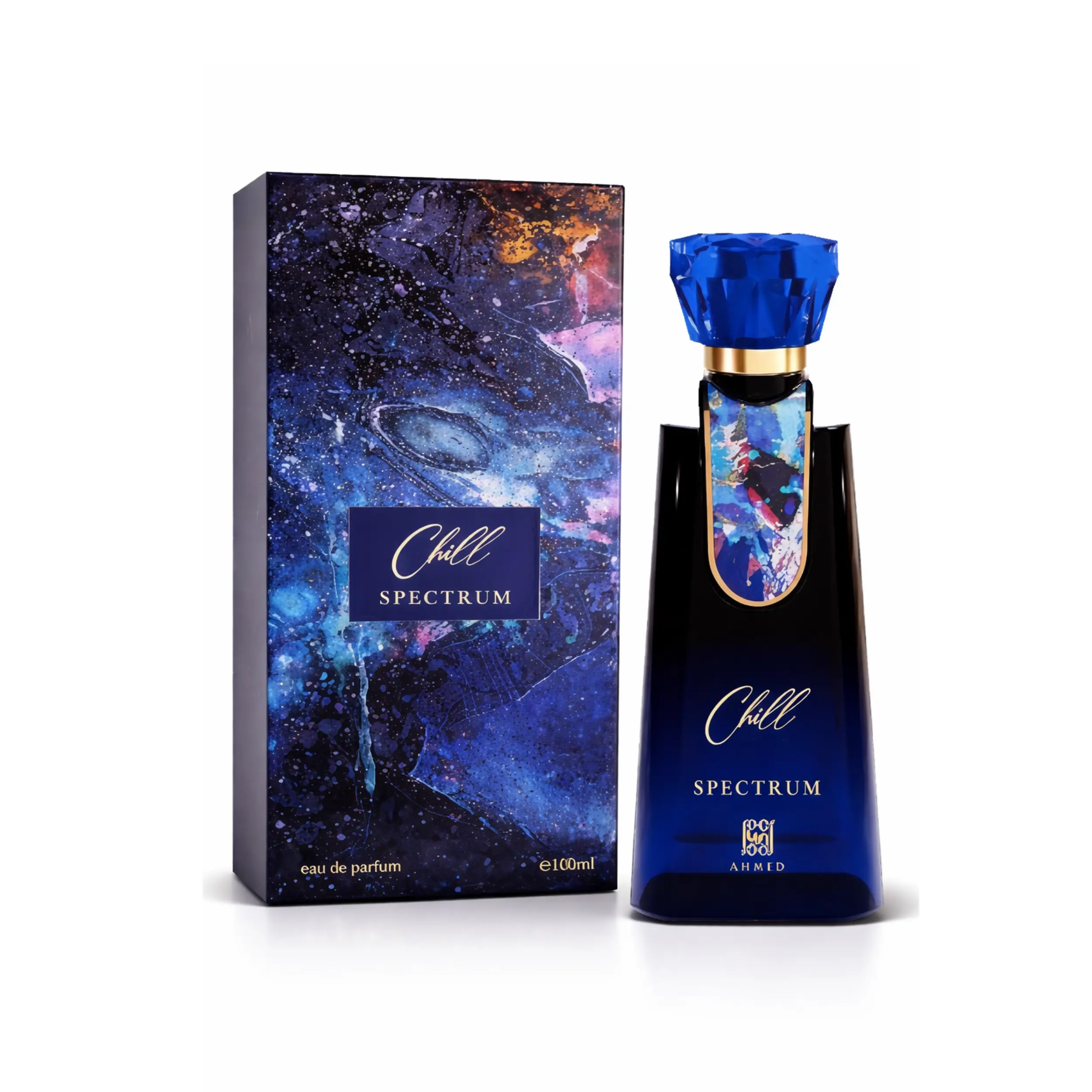 Ahmed Al Maghribi Spectrum Chill Extrait De Parfum - Unisex Fragrance, Refreshing Aquatic Clean Signature Scent with Coconut, Citrus, Long-Lasting Liquid, 3.4 fl oz/100 ml Bottle