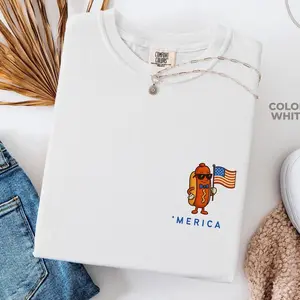 Funny Retro Hotdog Merica Shirt, Wieners Comfort Colors Tee, Hot Dog Shirt, 4th of July Shirt,USA Shirt, Memorial Day Shirt, Labor Day Shirt