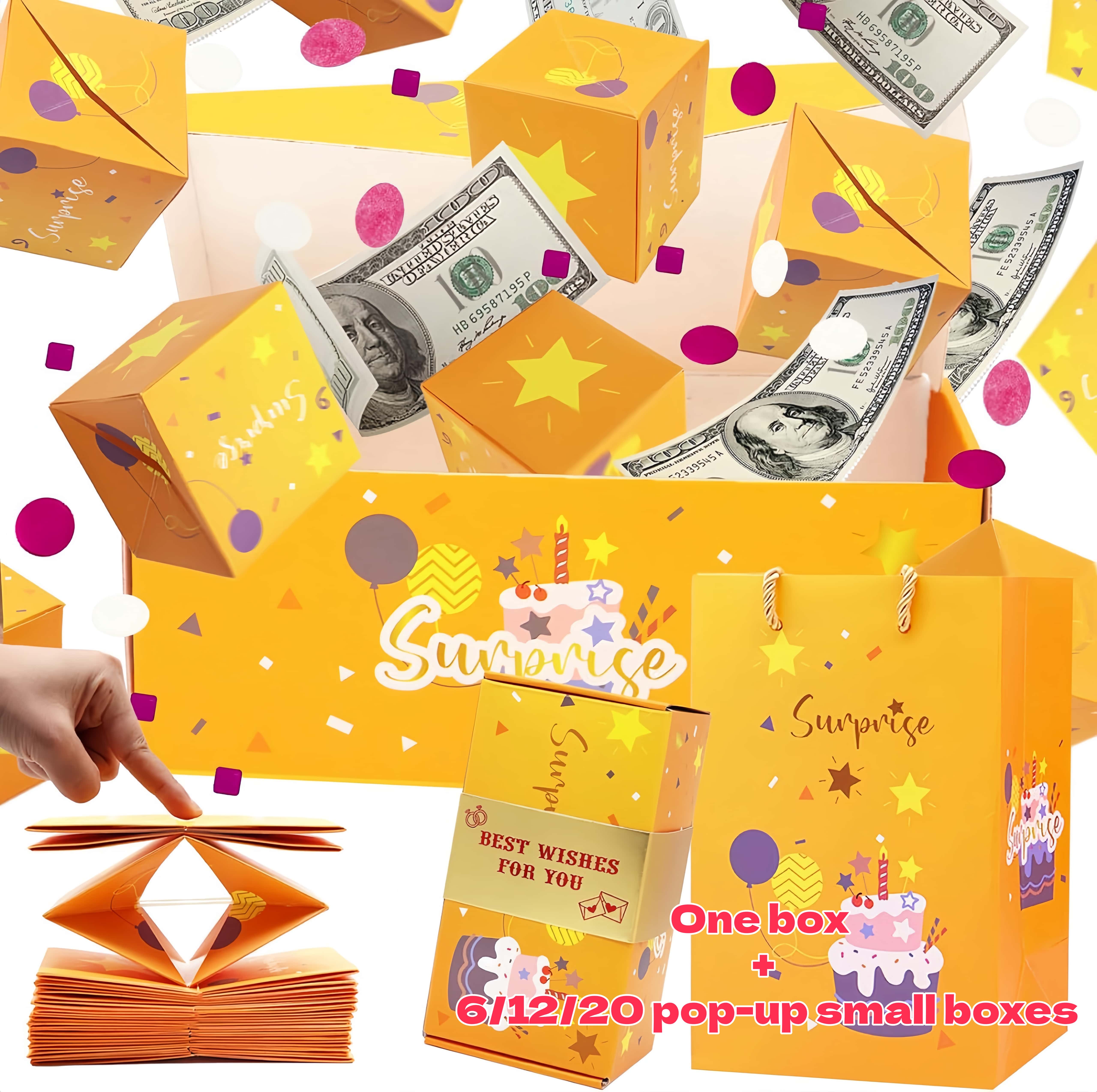 Surprise Pop-Up Gift Box, Creative Folding Bounce Red Envelope Box, Luxury Paper Explosion Gift Box for Birthday/Anniversary/Valentine's Day/Proposal