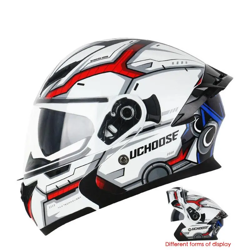 Motorcycle Helmet with Dual Lenses, Full Face Helmet, Unisex Small Helmet, Stylish Colorful Lenses, Dot Certified Safety Hat, Versatile and Trendy, Motorcycle Riding Helmet