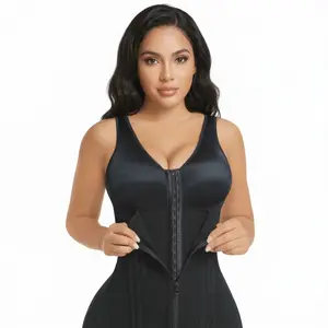 ZGQNBELLE Overbust Fajas Colombianas Shapewear for Women Tummy Control Body Shaper Girdles Post Surgery Compression Garment corset with Lace Trim corset tops for women bodysuits for women faja shapewear
