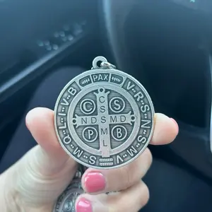 Sant Benedict abad medal, stainless steels 2 1/2