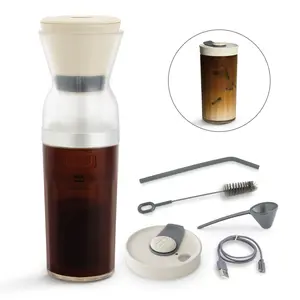 Brew2Go™ Portable Cold Brew Coffee Maker with Travel Cup & Straw – Brews Iced Coffee or Tea in Under 10 Minutes, Reusable Filter, Rechargeable Battery, Fast Cold Brew System, Compact & Easy to Clean