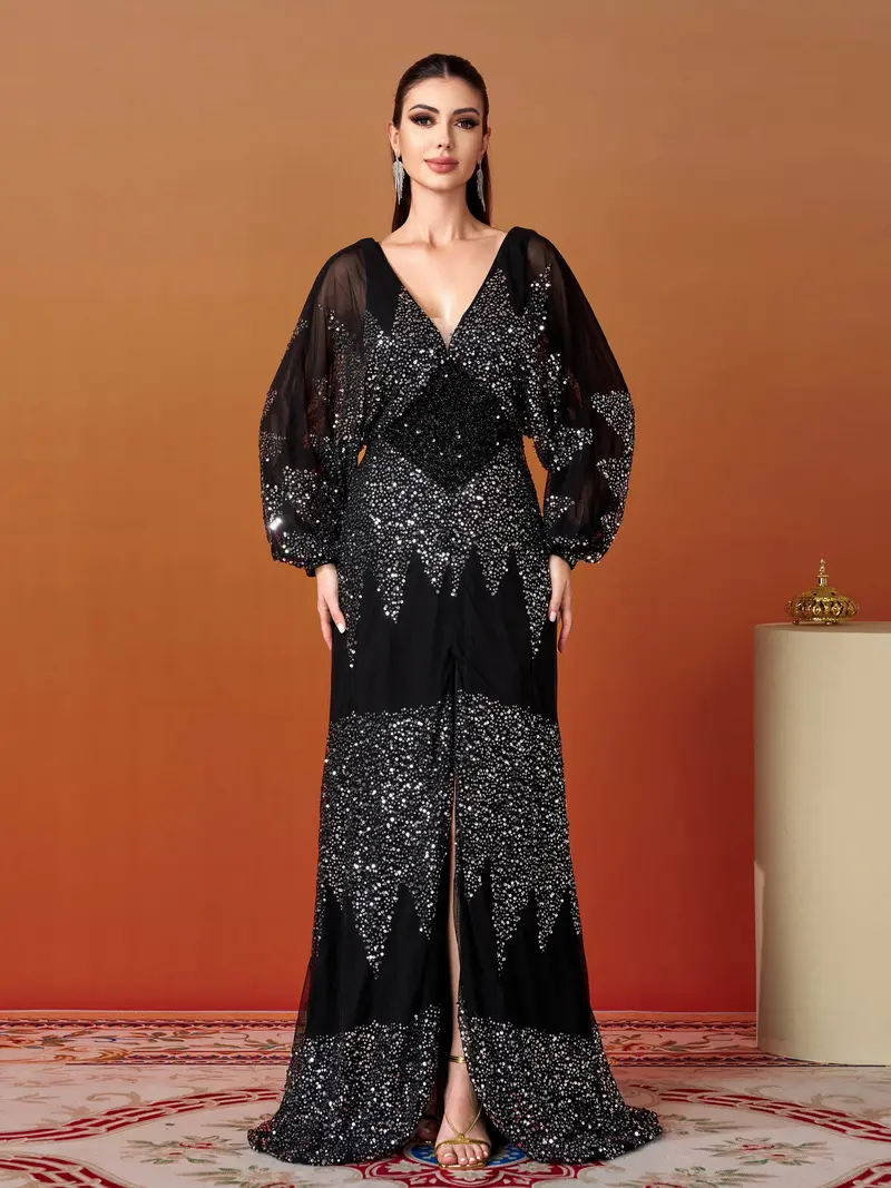 black prom dresses nordstrom Ashley Lauren 11236 Size 2, 4, 12, 14 Black Sequin Prom Dress Pageant Gown 14 / Black main image 1