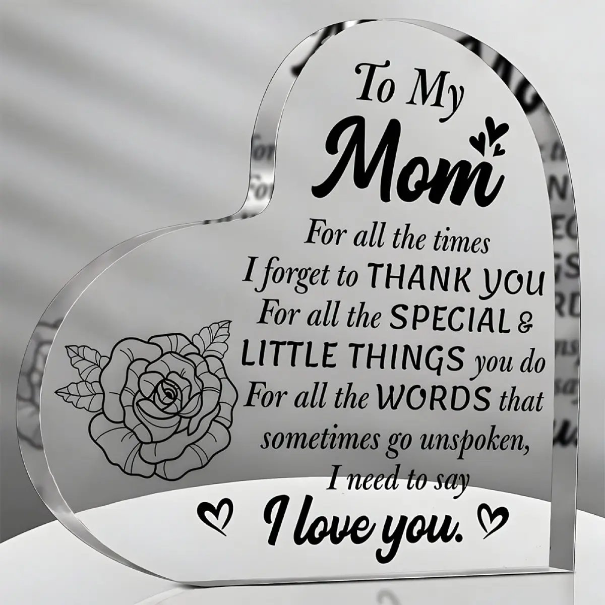 [Crystal Paperweight] 1pc Mom's Birthday Gift - 'I Love You Mom' Mother's Day Crystal Paperweight, Gifts From Daughter/Son for Christmas, Mother's Day, Birthday, Thanksgiving