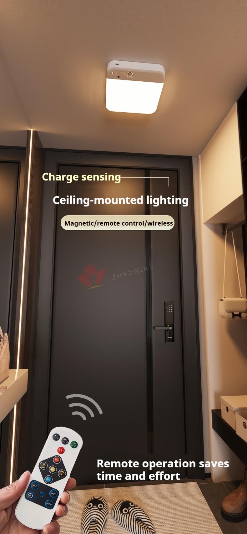 Rechargeable Motion Sensor Ceiling Light with Remote Wireless Battery Operated Waterproof for Bathroom Stairs Hallway Garage Shed Rechargeable Motion Sensor Ceiling Light with Remote Wireless Battery Opera