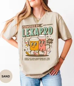 Powered by Lexapro T-SHIRT Or Sweatshirt, Mental Health T-Shirt, Powered by Antidepressants Shirt Dark Humor Tshirt, Depression Anxiety Sweatshirt / T-shirt short-sleeve