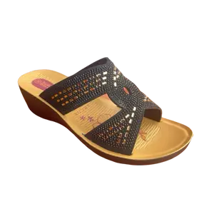 Women’s Midnight Luxe Geometric Wedge Sandals - Lightweight Walking Shoes for Summer, Weight