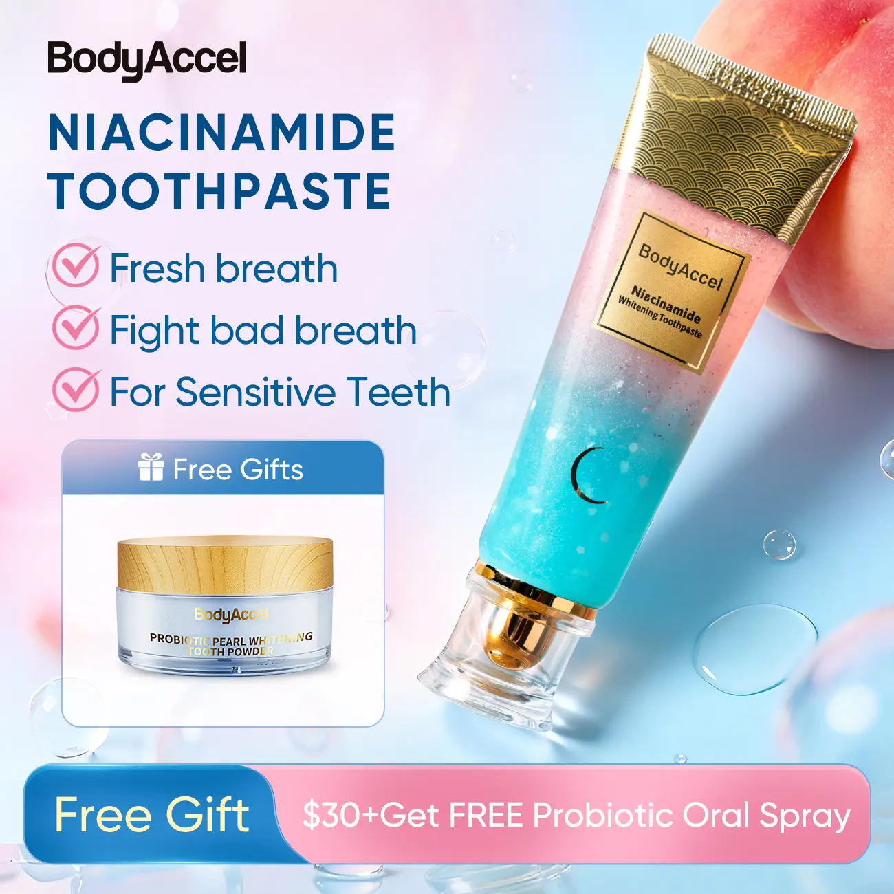 【BodyAccel】Niacinamide Whitening Teeth Toothpaste -Z