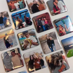 Personalized Photo Magnets: 2"x2" Custom Fridge Decor, Party Favors