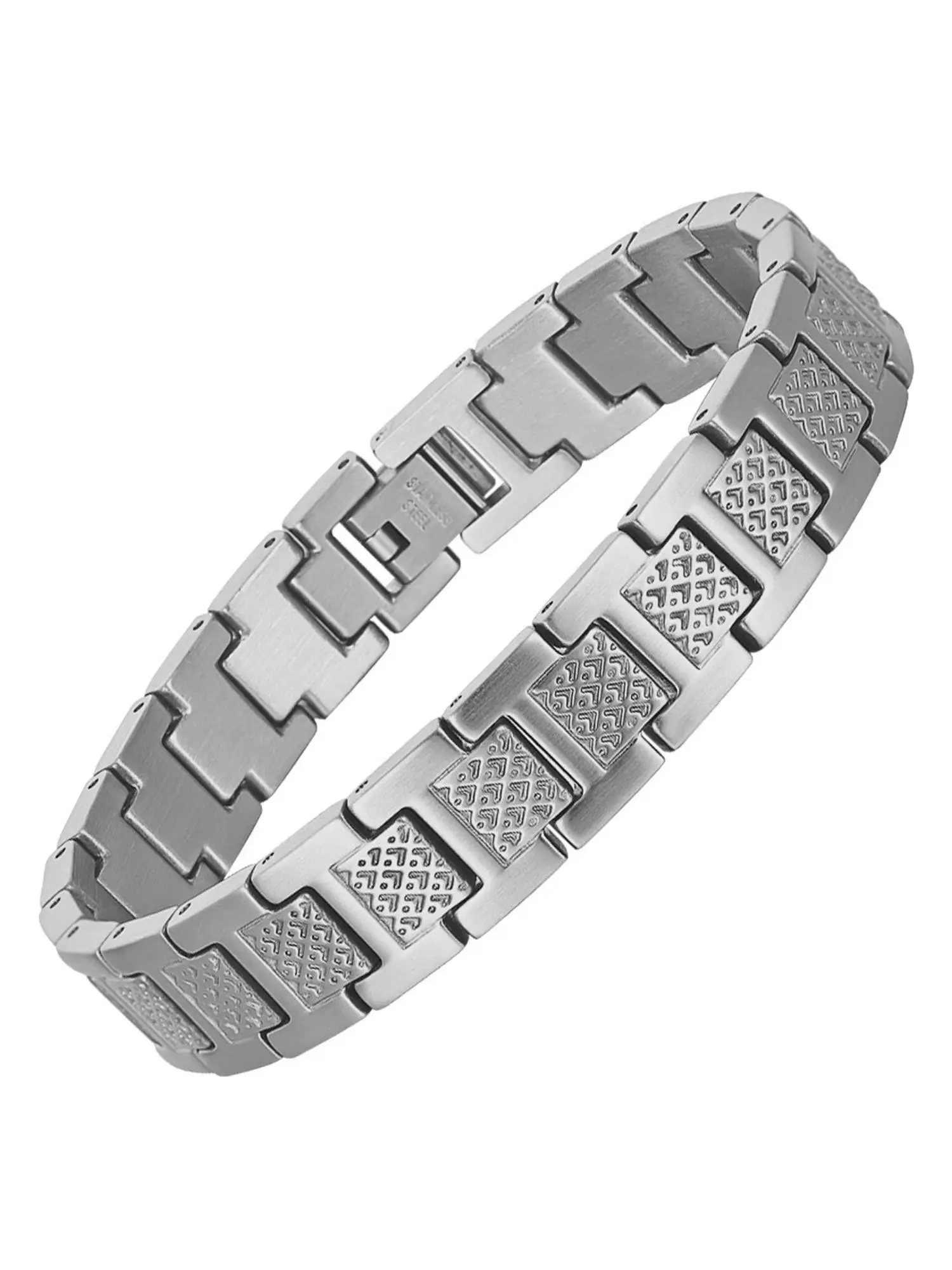 Elegant Stainless Steel Bracelet Wristband, Crocodile-Pattern Titanium Steel Bangle, Men's Holiday Gift Option, Fashionable Casual Wearable Jewelry Accessory