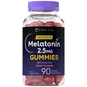 Carlyle Melatonin 2.5 mg Gummies | 90 Count | Berry Flavor Gummy Supplement | Vegan, Non-GMO, Gluten Free
