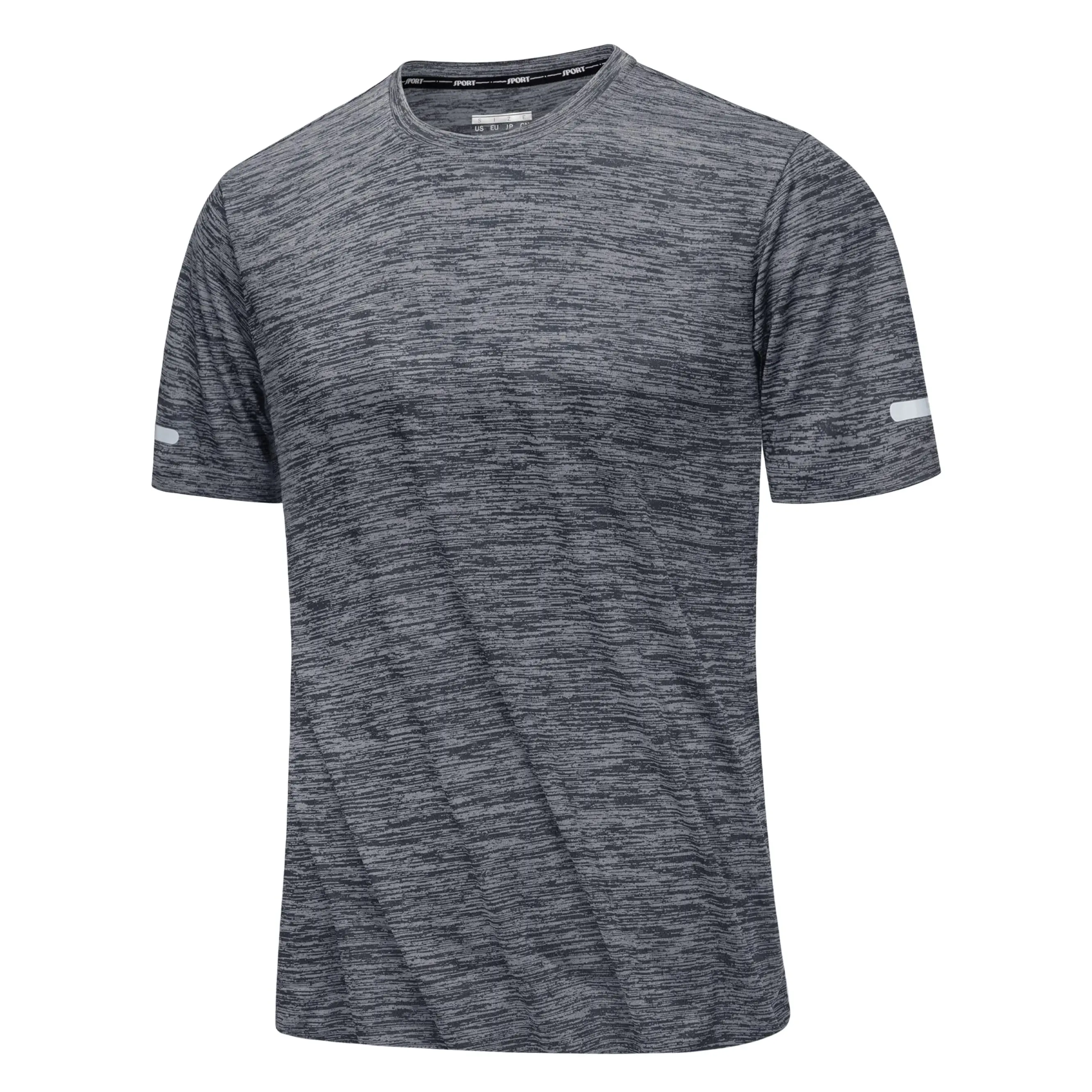 MAGCOMSEN Men's Quick-Dry Moisture-Wicking Crew Neck Fitness Apparel Shirt, High-Flexibility Gym Workout Top with Reflective Strips and Double Stitch for Running, Training
