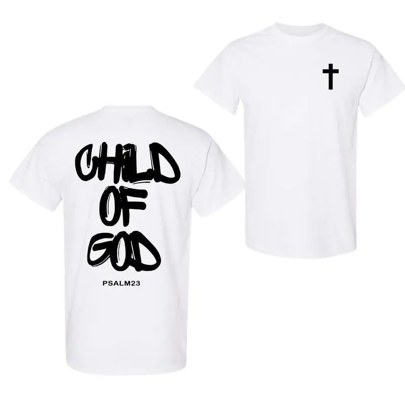 Child of God 2-Sided T-Shirt, Corinthians Bible Verse Inspired Christian Tee for Men and Women, Inspirational Jesus Shirt with Front and Back Faith Graphics, Soft Comfortable Unisex Casual Top Perfect for Church Events, Worship Nights,  Group, Daily
