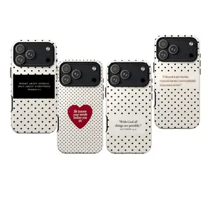 Christian Scripture Phone Case, Minimalist Polka Dot Faith Aesthetic Cover with Bible Verse Quote for iPhone 17 16 15 14 13 12 11 Pro Max, Inspirational Religious Phone Case, Cute Faith Gift