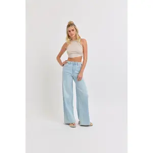High Rise Wide Leg Denim