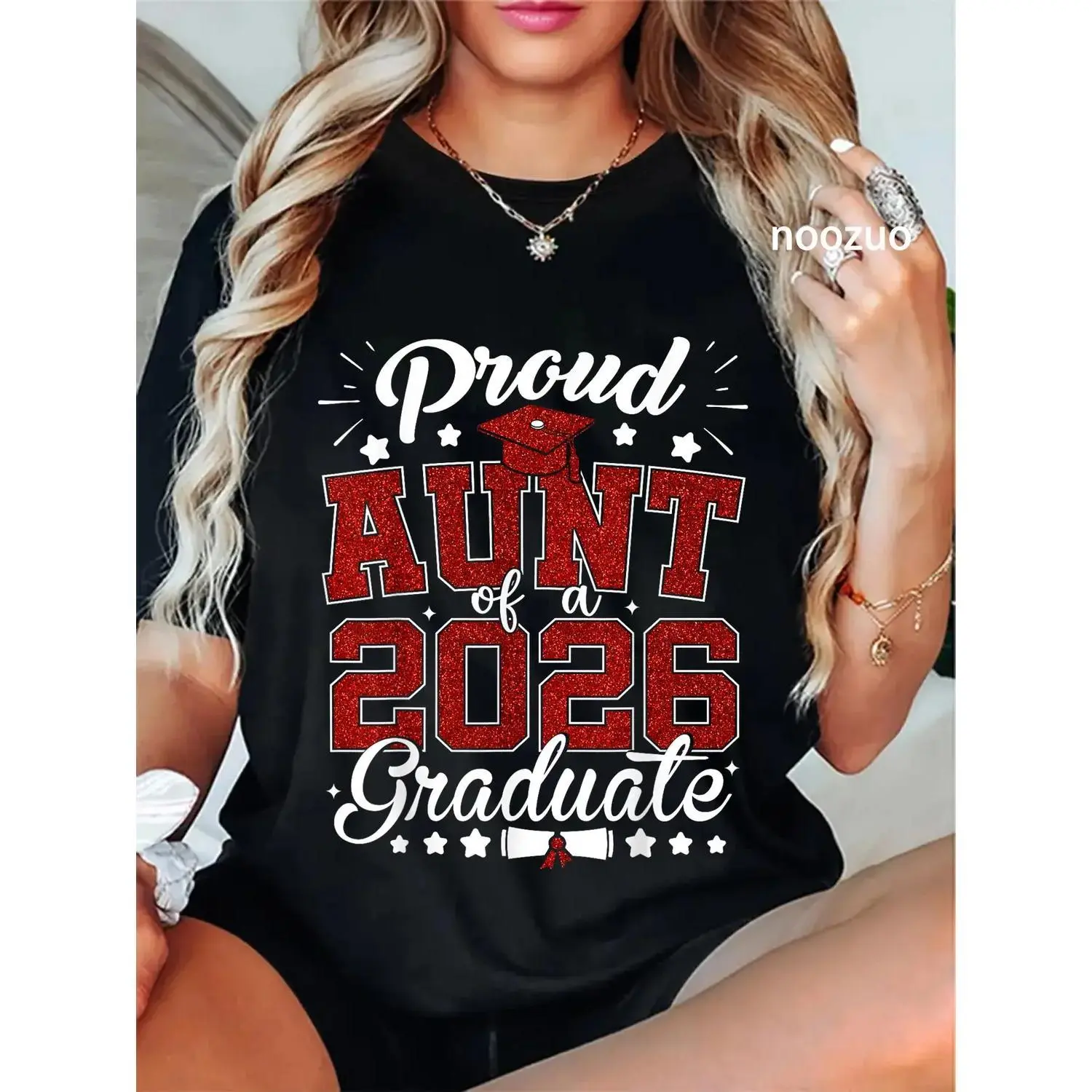 100% Cotton Proud Aunt of A 2026 Graduate Senior 2026 Graduation T-Shirt
