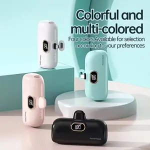 Mini Power Bank 5000mAh Capsule Type Lightning iOS Portable Charger for iPhone Battery Charger - Black Vibrant Colorful High Performance