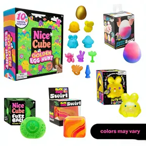 NiceCube Easter Bundle - Squishy Easter Fun Set Toys -Various Textures and Fillings - Ages 3 and Up - Bundle of 5 Mystery Toys